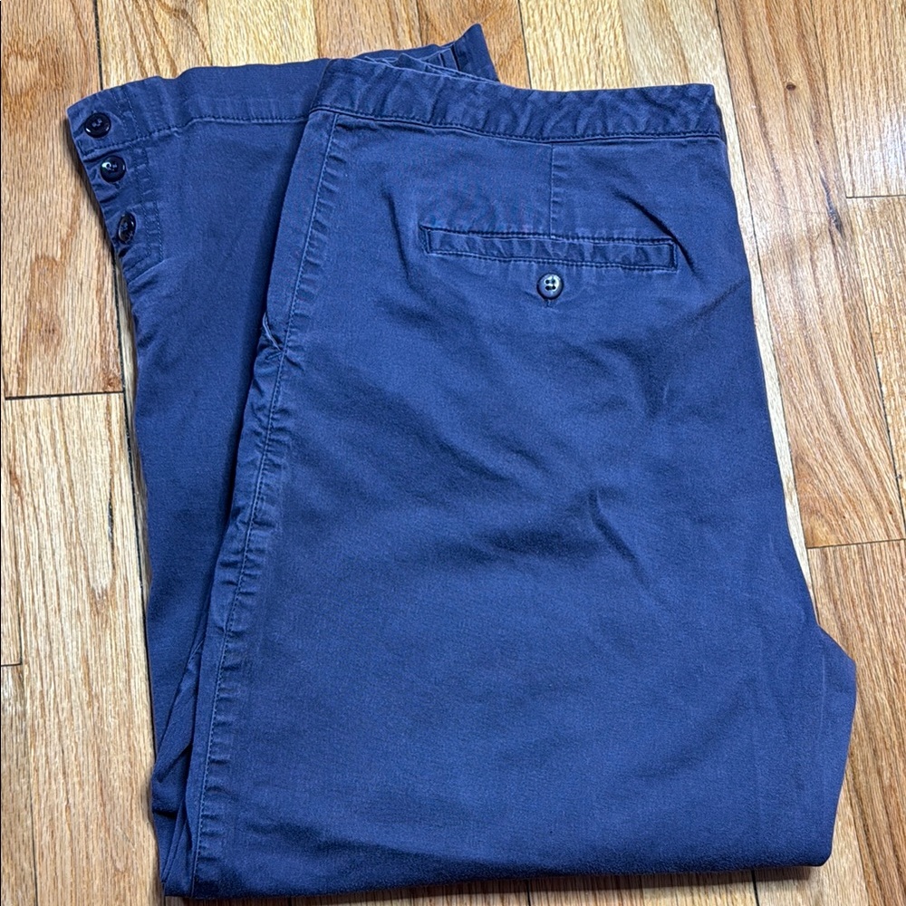Adidas Pants Women's Blue Capris Cotton Twill 14